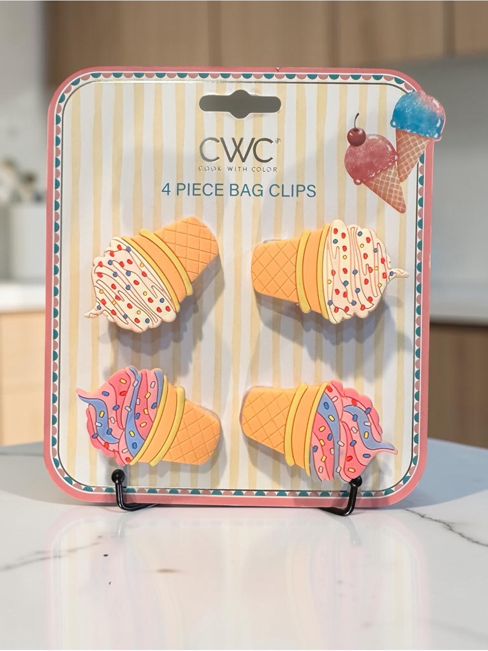 CWC Ice Cream Cone Bag Clips - 4-Pack